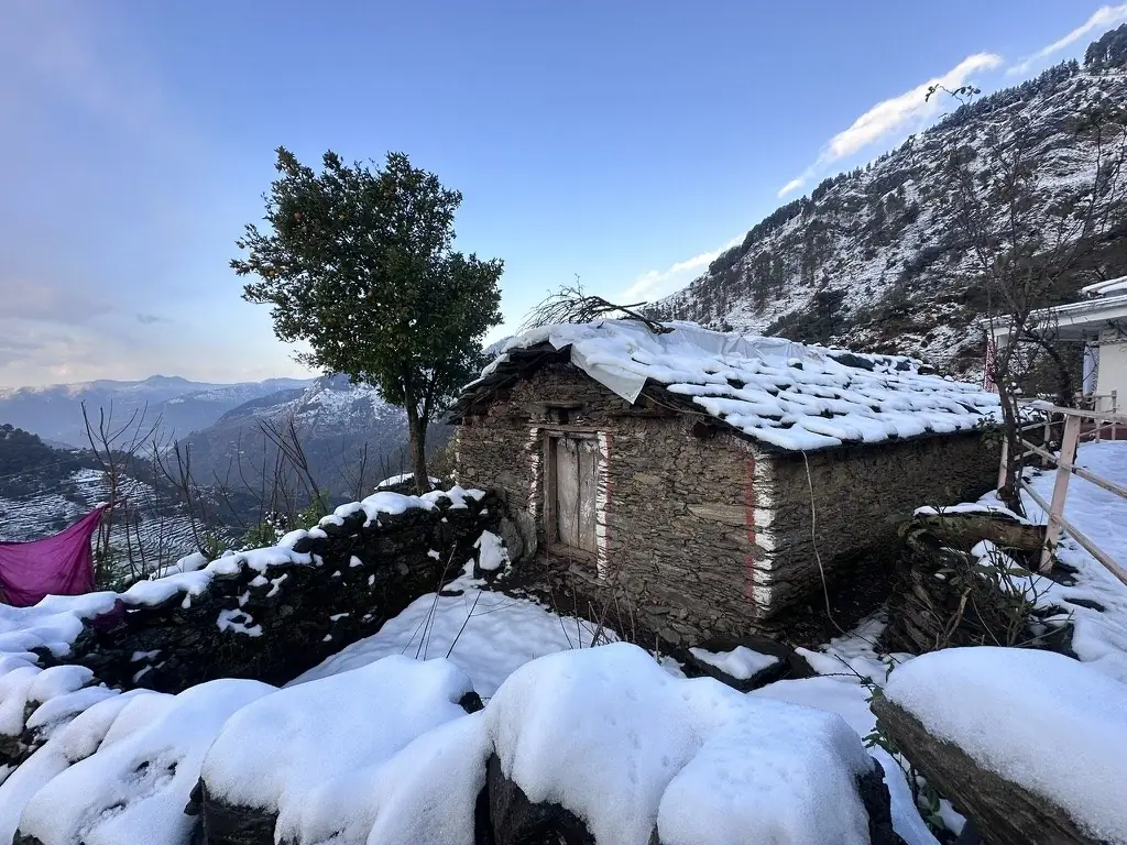 the same valley under winter snow