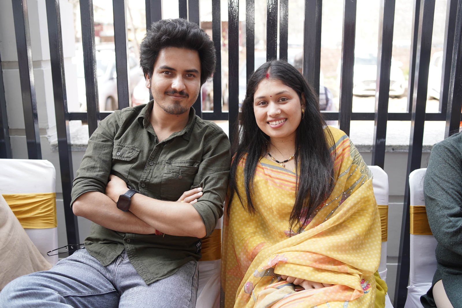 Adi and Kajal, co-founders of The Aipan Retreat, seated together