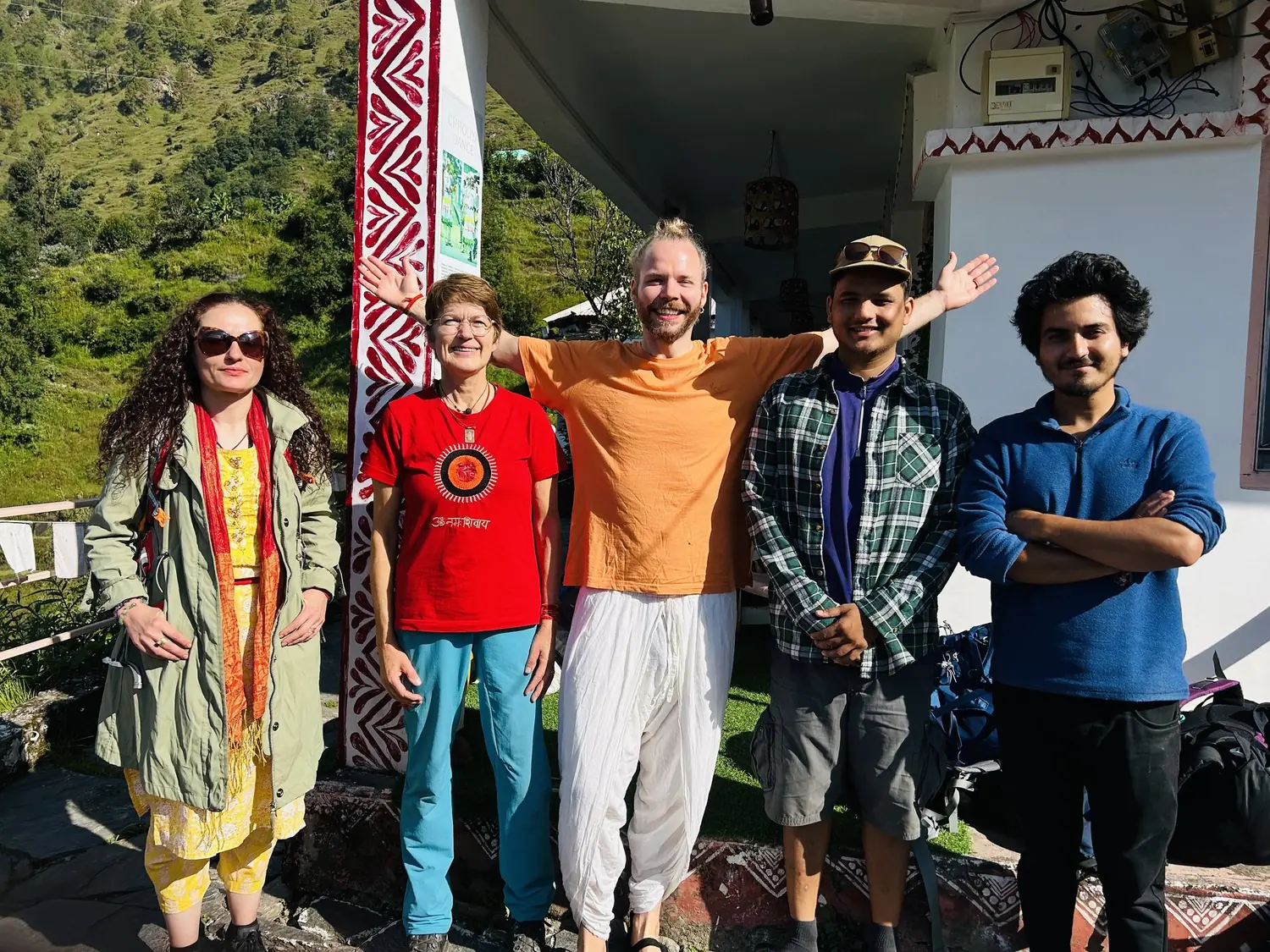 Aditya welcoming guests outside The Aipan Retreat