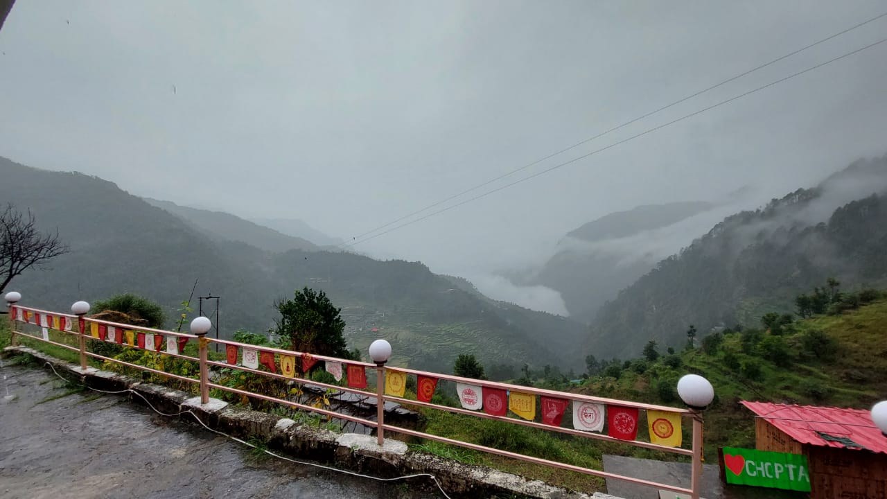 the valley in monsoon cloud